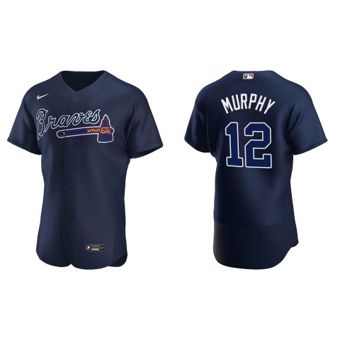 Men's Atlanta Braves #12 Sean Murphy Navy Alternate 2nd FlexBase Jersey