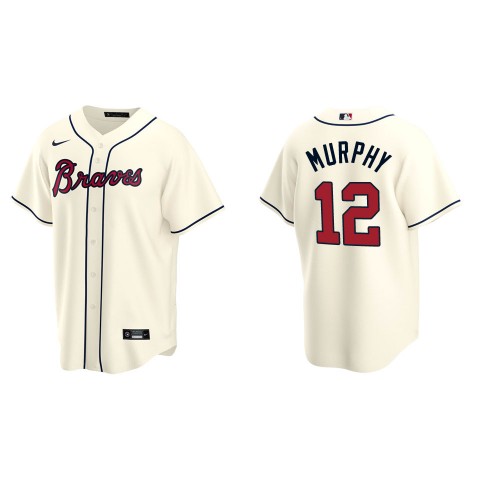 Youth Atlanta Braves #12 Sean Murphy Nike Cream Alternate Cool Base Jersey