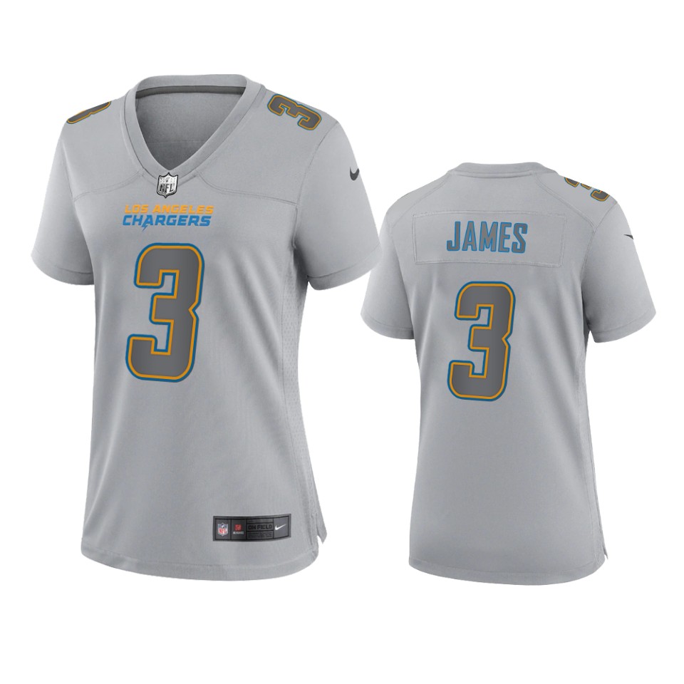 Women's Los Angeles Chargers #3 Derwin James Gray Atmosphere Fashion Game Jersey