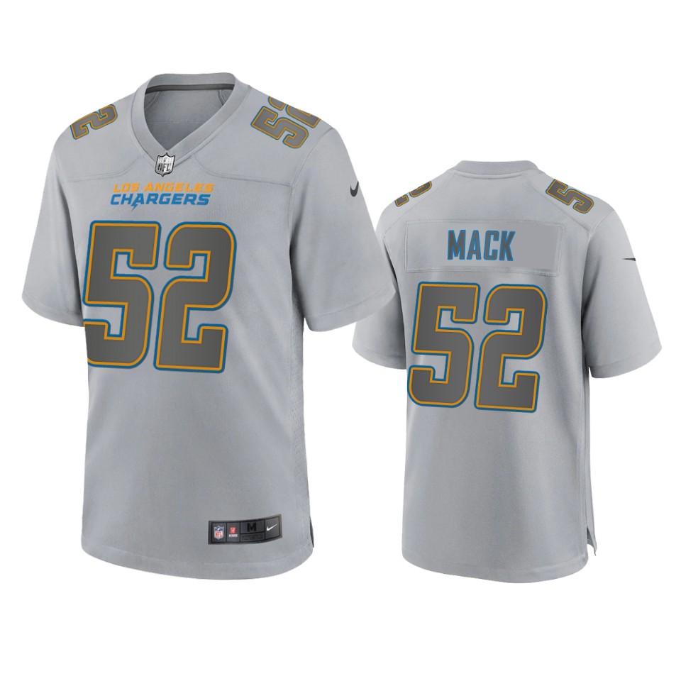 Mens Los Angeles Chargers #52 Khalil Mack Gray Atmosphere Fashion Game Jersey