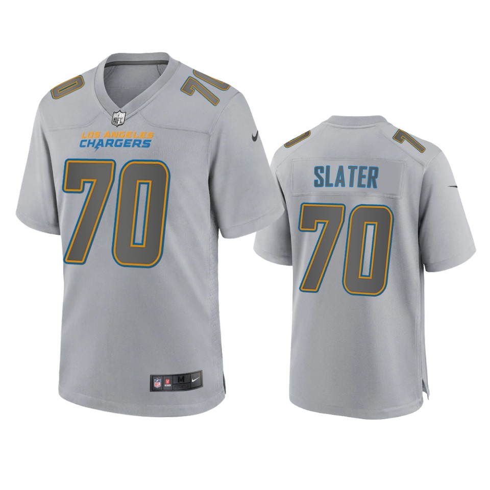 Mens Los Angeles Chargers #70 Rashawn Slater Gray Atmosphere Fashion Game Jersey