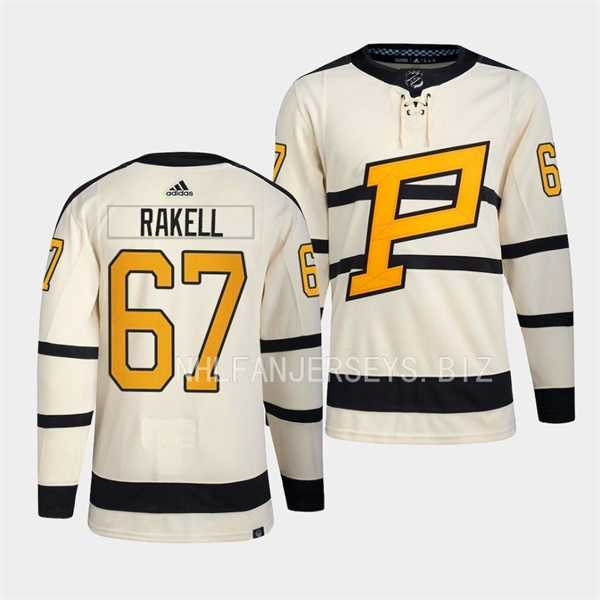 Mens Pittsburgh Penguins #67 Rickard Rakell 2023 Winter Classic Player Jersey Cream