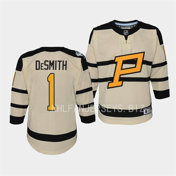 Youth Pittsburgh Penguins #1 Casey DeSmith Cream 2023 Winter Classic Jersey