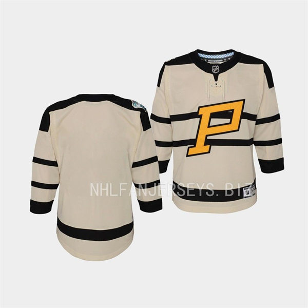 Youth Pittsburgh Penguins Blank Cream 2023 Winter Classic Jersey