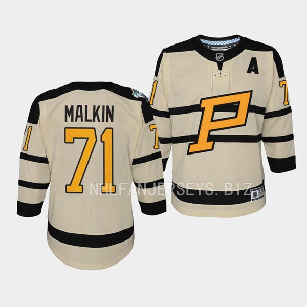 Youth Pittsburgh Penguins #71 Evgeni Malkin Cream 2023 Winter Classic Jersey
