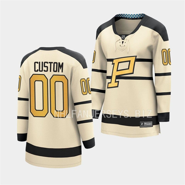 Womens Pittsburgh Penguins Custom Adidas Cream 2023 Winter Classic Jersey