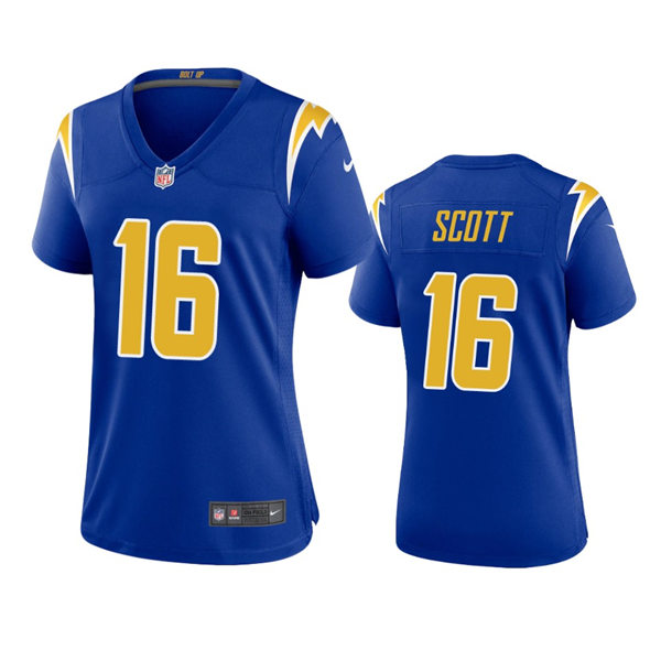 Womens Los Angeles Chargers #16 J.K. Scott Royal Gold 2nd Alternate Limited Jersey