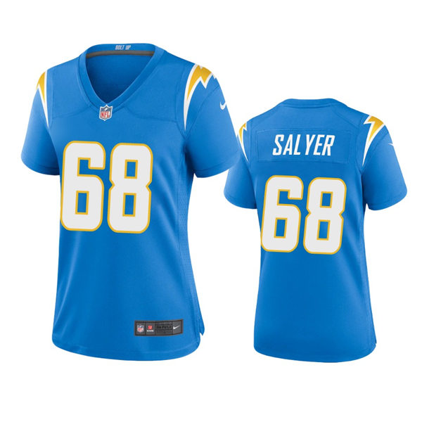 Womens Los Angeles Chargers #68 Jamaree Salyer Powder Blue Limited Jersey