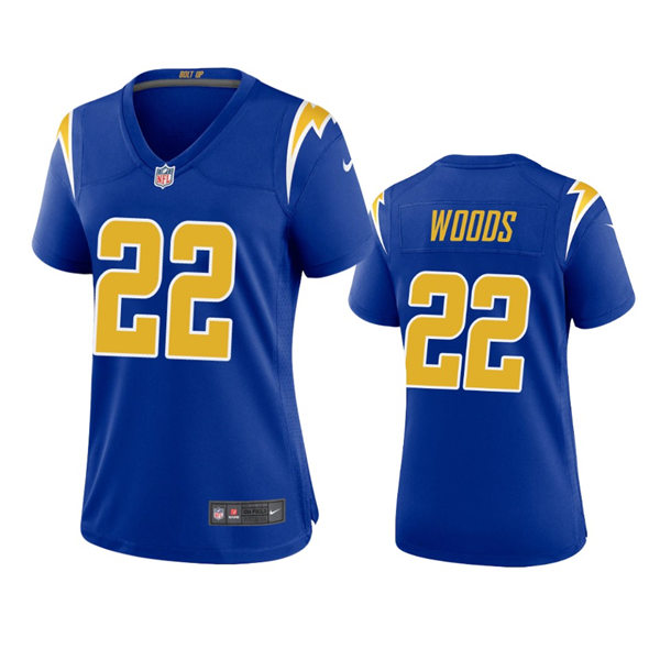 Womens Los Angeles Chargers #22 JT Woods Royal Gold 2nd Alternate Limited Jersey