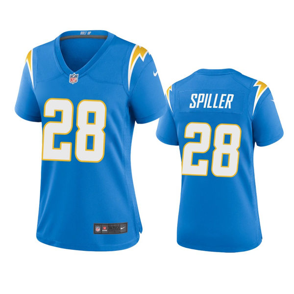 Womens Los Angeles Chargers #28 Isaiah Spiller Powder Blue Limited Jersey