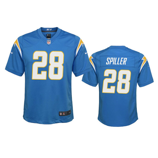 Youth Los Angeles Chargers #28  Isaiah Spiller Powder Blue Limited Jersey