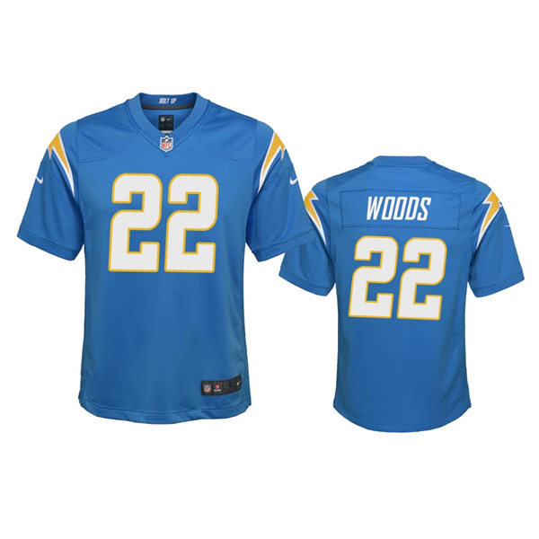 Youth Los Angeles Chargers #22 JT Woods Powder Blue Limited Jersey