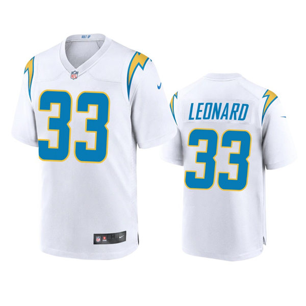 Men's Los Angeles Chargers #33 Deane Leonard White Vapor Limited Player Jersey
