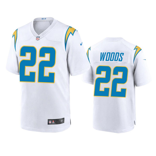 Men's Los Angeles Chargers #22 JT Woods White Vapor Limited Player Jersey