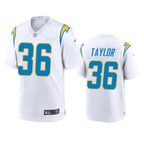 Men's Los Angeles Chargers #36 Ja'Sir Taylor White Vapor Limited Player Jersey
