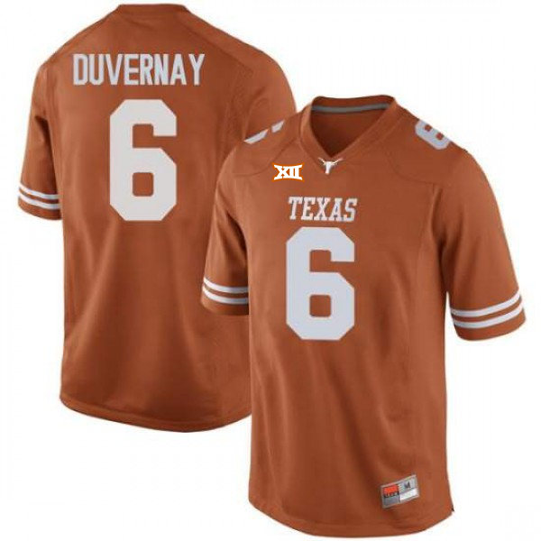 Mens Texas Longhorns #6 Devin Duvernay Orange Premier College Football Game Jersey