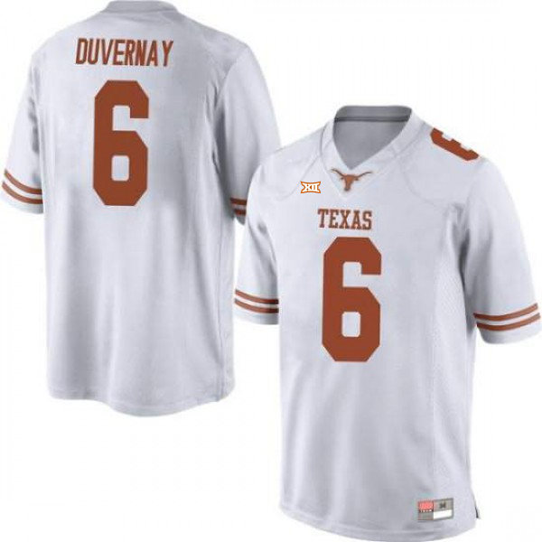 Mens Texas Longhorns #6 Devin Duvernay White Premier College Football Game Jersey