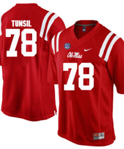 Mens Youth Ole Miss Rebels #78 Laremy Tunsil Cardinal College Football Game Jersey