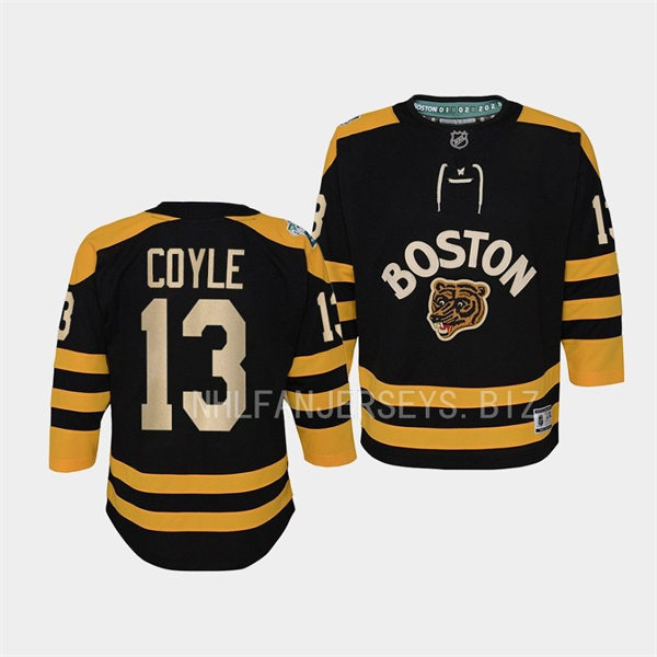 Youth Boston Bruins #13 Charlie Coyle 2023 Winter Classic Jersey Black 