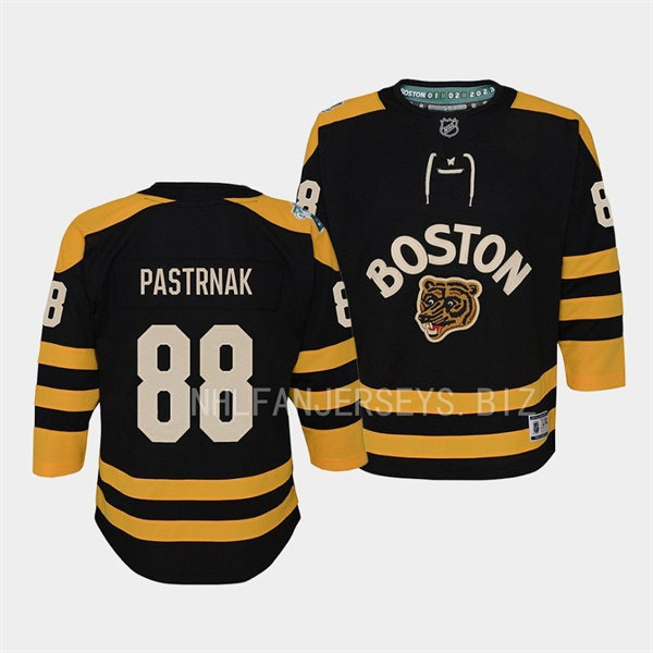 Youth Boston Bruins #88 David Pastrnak 2023 Winter Classic Jersey Black 
