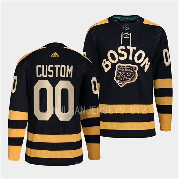 Mens Boston Bruins Custom Adidas Black 2023 Winter Classic Primegreen Jersey
