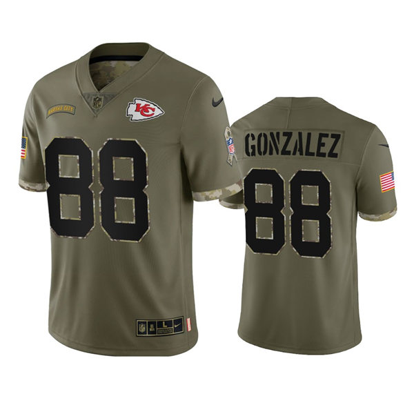 Mens Kansas City Chiefs #88 Tony Gonzalez Nike 2022 Salute To Service Limited Jersey - Olive