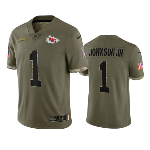 Mens Kansas City Chiefs #1 Lonnie Johnson Jr. Nike 2022 Salute To Service Limited Jersey - Olive