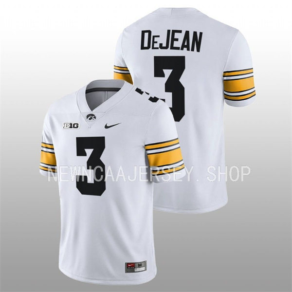 Men Youth Iowa Hawkeyes #3 Cooper DeJean Nike White College Football Game Jersey