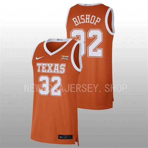 Men's Youth Texas Longhorns #32 Christian Bishop 2022 Orange College Basketball Game Jersey
