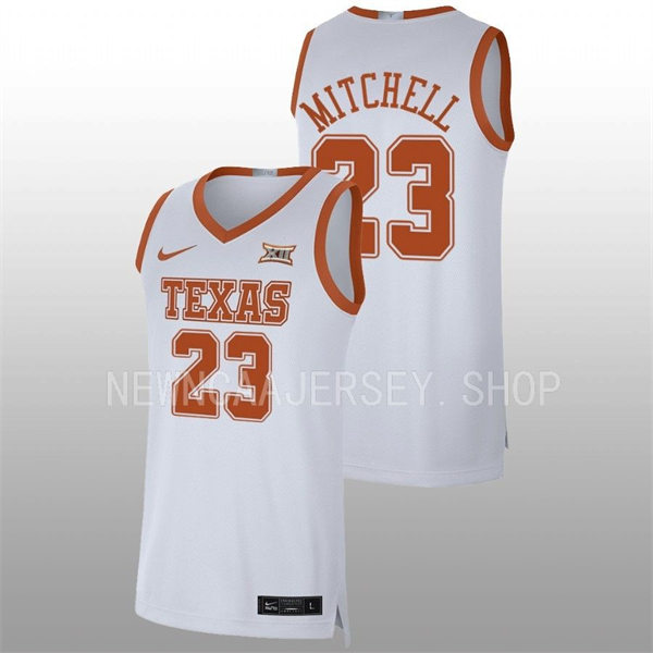 Men's Youth Texas Longhorns #4 Tyrese Hunter 2022 White College Basketball Game Jersey
