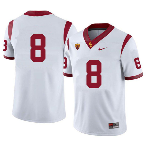 Men's USC Trojans #8 Amon-Ra St. Brown Nike White Without Name College Football Game Jersey