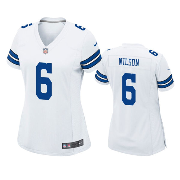 Womens Dallas Cowboys #6 Donovan Wilson Nike White Limited Jersey