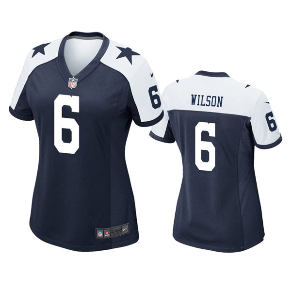 Womens Dallas Cowboys #6 Donovan Wilson Nike Navy Alternate Vapor Limited Jersey
