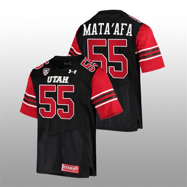 Mens Utah Utes #55 Andrew Mata'afa Black 2022 College Football Game Jersey