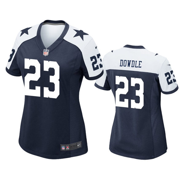 Womens Dallas Cowboys #23 Rico Dowdle Navy Alternate Limited Jersey
