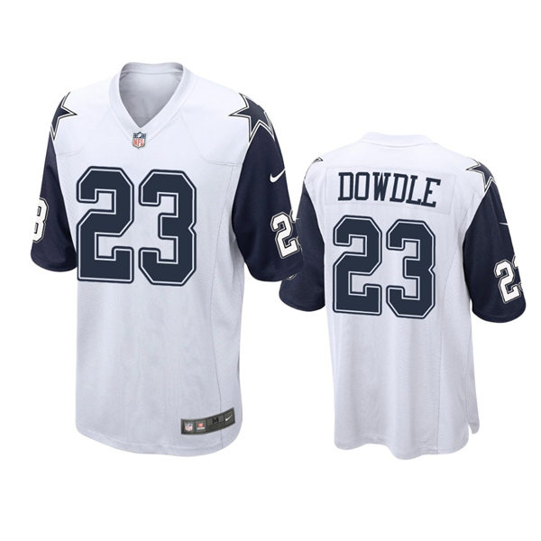 Youth Dallas Cowboys #23 Rico Dowdle White Color Rush Player Jersey