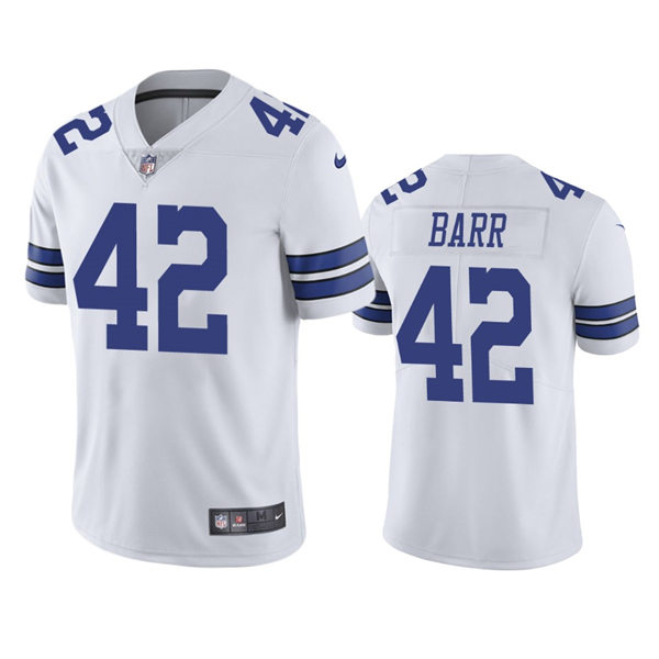 Mens Dallas Cowboys #42 Anthony Barr Nike White Vapor Untouchable Limited Player Jersey