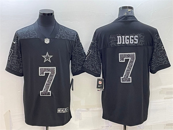 Mens Dallas Cowboys #7 Trevon Diggs 2022 Black Rflctv Limited Jersey
