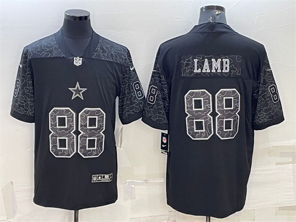 Mens Dallas Cowboys #88 CeeDee Lamb 2022 Black Rflctv Limited Jersey