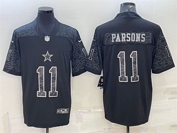 Mens Dallas Cowboys #11 Micah Parsons 2022 Black Rflctv Limited Jersey