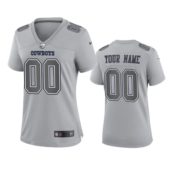 Women's Dallas Cowboys Custom Gray Atmosphere Fashion Game Jersey