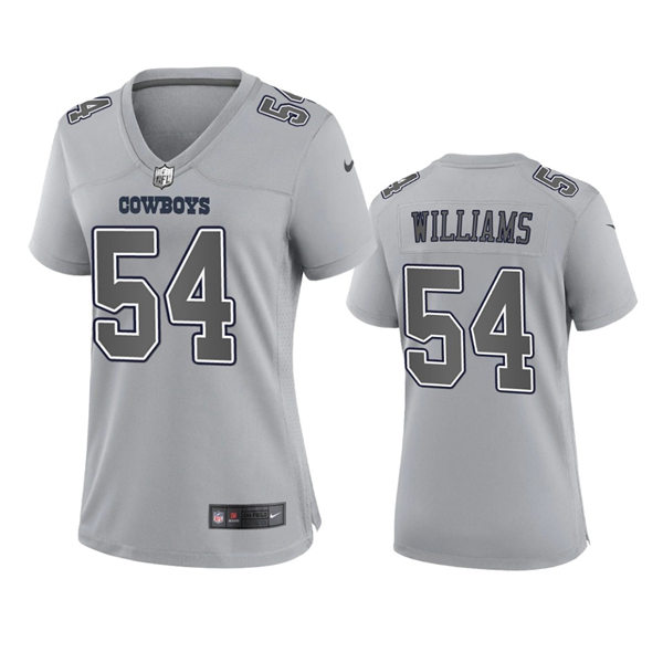 Women's Dallas Cowboys #54 Sam Williams Gray Atmosphere Fashion Game Jersey