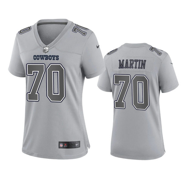 Women's Dallas Cowboys #70 Zack Martin Gray Atmosphere Fashion Game Jersey