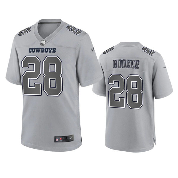 Mens Dallas Cowboys #28 Malik Hooker Gray Atmosphere Fashion Game Jersey