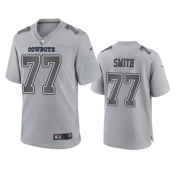Mens Dallas Cowboys #77 Tyron Smith Gray Atmosphere Fashion Game Jersey