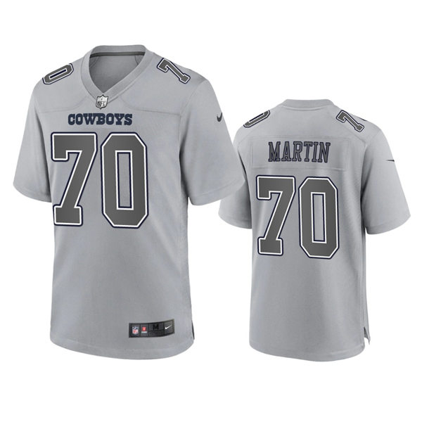 Mens Dallas Cowboys #70 Zack Martin Gray Atmosphere Fashion Game Jersey