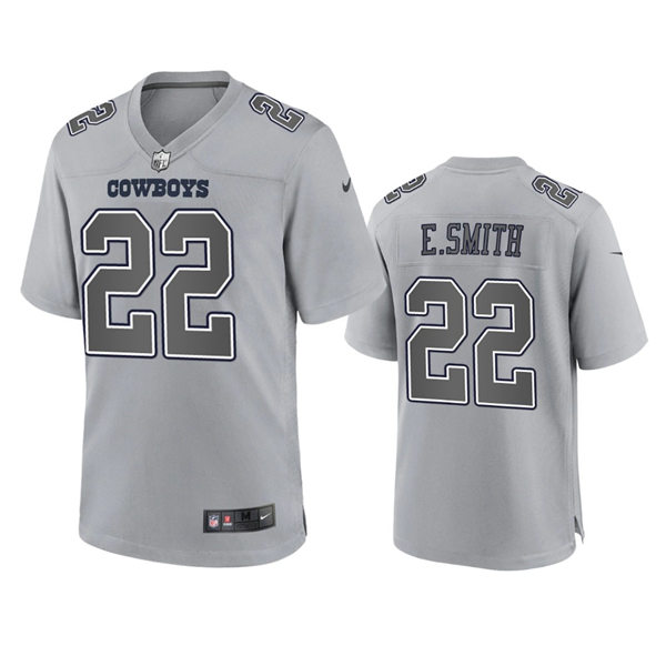 Mens Dallas Cowboys #22 Emmitt Smith Gray Atmosphere Fashion Game Jersey