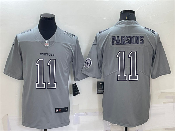 Mens Dallas Cowboys #11 Micah Parsons Nike Gray Atmosphere Fashion Game Jersey