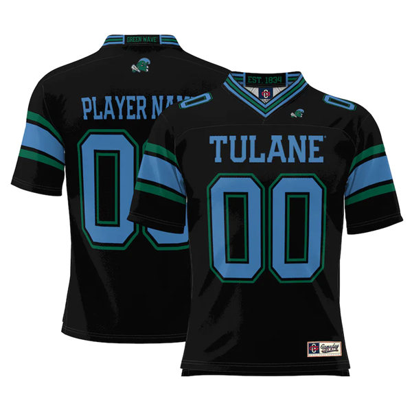 Mens Tulane Green Wave Custom Black College Football ProSphere Limited Jersey