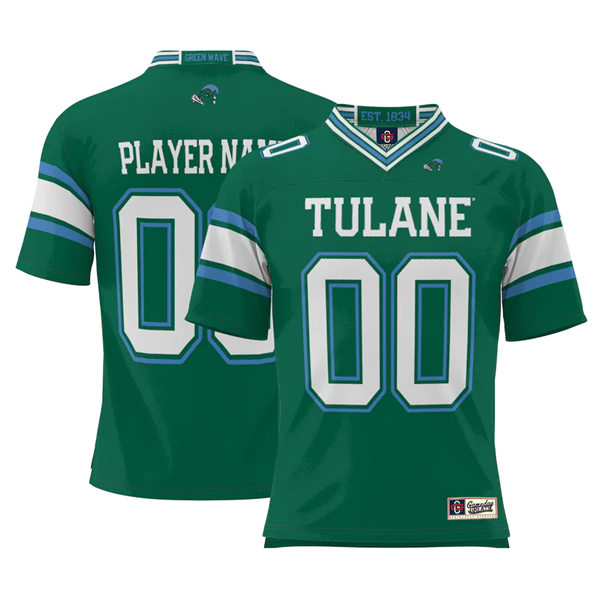 Mens Tulane Green Wave Custom Green College Football ProSphere Limited Jersey
